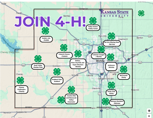 map of clubs in Sedgwick County