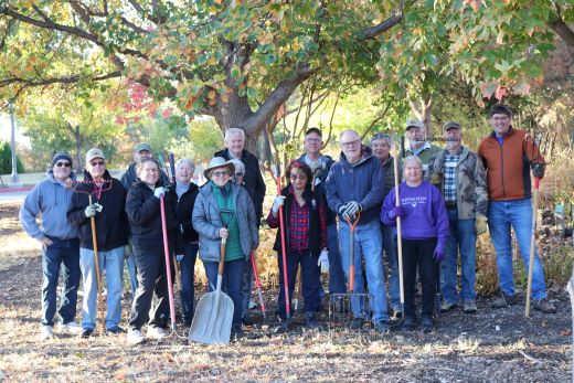 Extension Master Gardener volunteers take part in many different community gardening activities, such as maintaining the arboretum at the Sedgwick County Extension office.