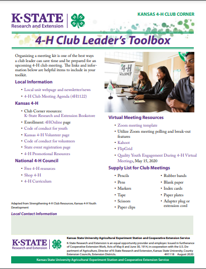 4-H Club Leaders Toolbox