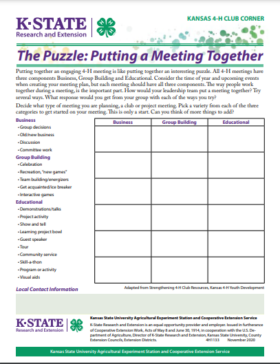 The Puzzle: Putting a Meeting Together
