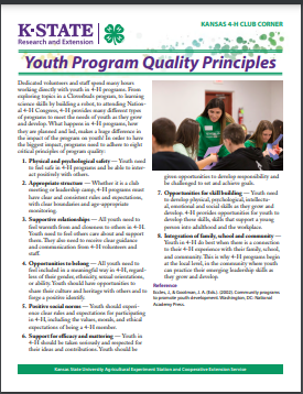 Youth Program Quality Principles