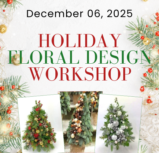 Holiday Floral Design Workshop to take place December 6, 2025.