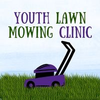 purple mower on green grass